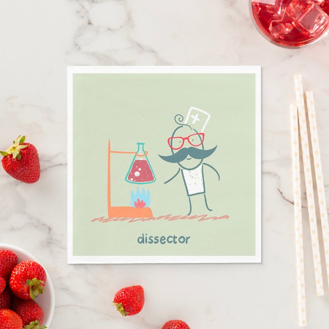 Serviette En Papier Scientifique Fou Disequeur avec Moustache (Créateur téléchargé)