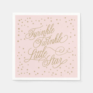 Serviette En Papier Scintillement peu d'or d'étoile et baby shower