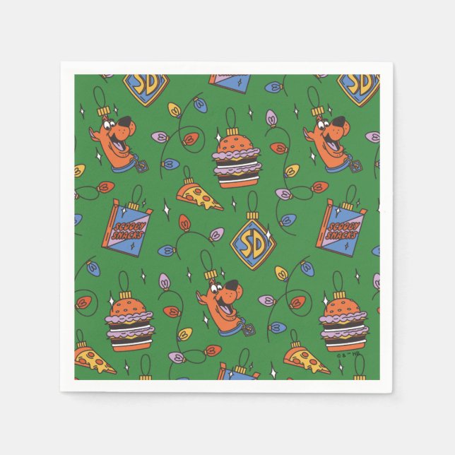 Serviette En Papier Scooby-Doo Holiday Snack Lights Pattern (Devant)