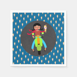 Serviette En Papier Scooter italien fille fête d'anniversaire