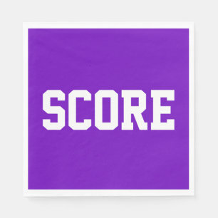 Serviette En Papier SCORE Amusant Sportif Texte Blanc Sur Fond Rouge C