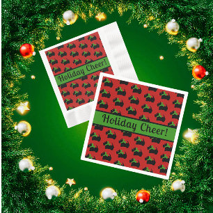 Serviette En Papier Scottie Dog Holiday Personnalisé Rouge Vert