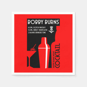 Serviette En Papier Scottish Bobby Burns Whiskey Cocktail