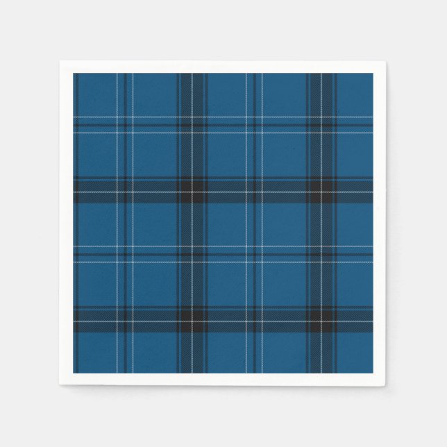 Serviette En Papier Scottish Ramsay Blue Tartan (Devant)