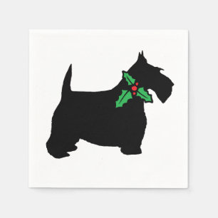 Serviette En Papier Scottish Terrier et Holly