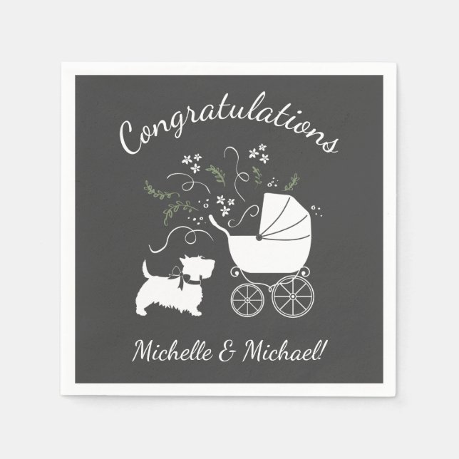 Serviette En Papier Scotty Dog Baby shower (Devant)