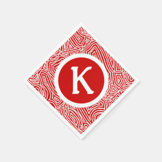 Serviette En Papier Scribbleprint rouge initial