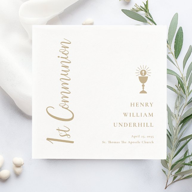 Serviette En Papier Script Boys 1ère communion (Créateur téléchargé)