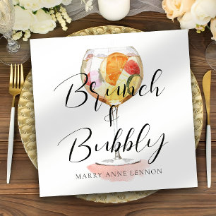 Serviette En Papier Script Bridal Brunch Cocktail Napkins