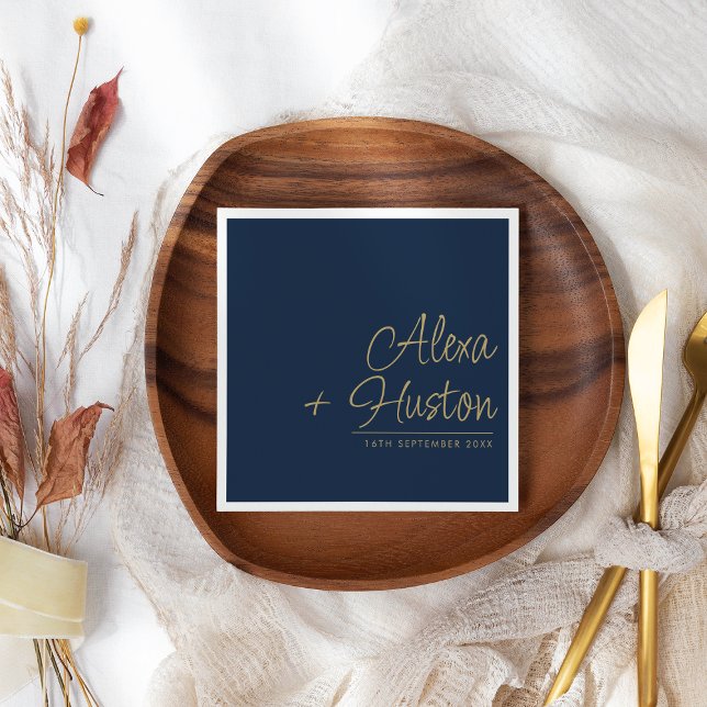 Serviette En Papier Script de calligraphie Répétition Mariage personna (Créateur téléchargé)