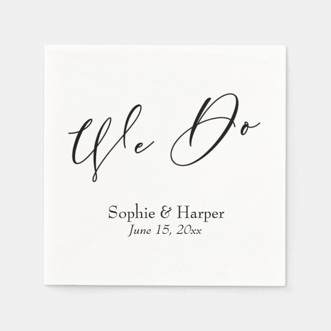 Serviette En Papier Script De Luxe Typographie Simple Que Nous Faisons (Devant)