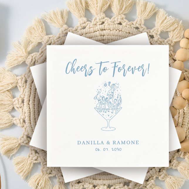 Serviette En Papier Script de mariage amusant et simple pour à jamais (Créateur téléchargé)
