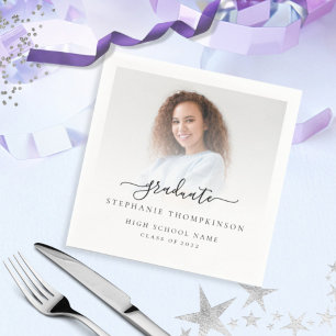 Serviette En Papier Script de superposition photo minimaliste 2022 Gra