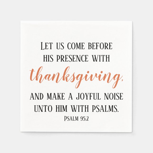 Serviette En Papier Script du couplet de la Bible de Thanksgiving (Devant)