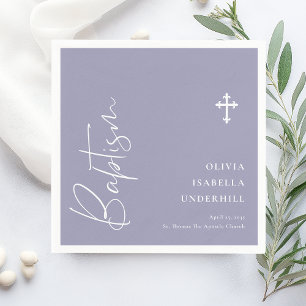 Serviette En Papier Script Girls Baptême