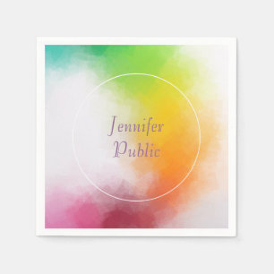 Serviette En Papier Script manuscrit Moderne Couleurs vives Modèle
