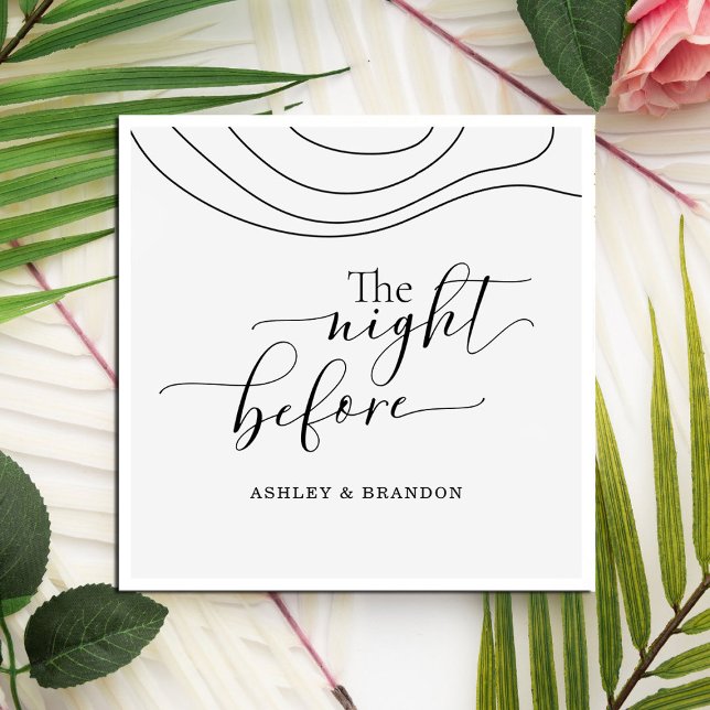 Serviette En Papier Script Minimal Abstrait La Nuit Avant Les Serviett (Créateur téléchargé)