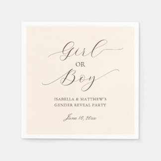Serviette En Papier Script minimaliste moderne Genre Révélation Partie