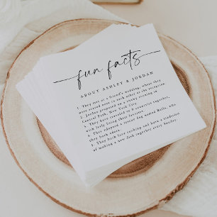 Serviette En Papier Script moderne Fun Faits Mariage Napkins