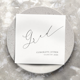 Serviette En Papier Script moderne minimaliste élégant Élégant Graduat