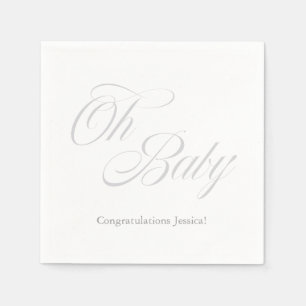 Serviette En Papier Script Oh Baby Baby shower Sexe neutre