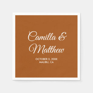Serviette En Papier Script romantique Terracotta Mariage personnalisé