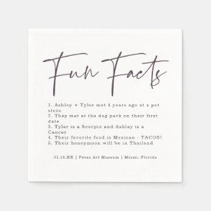 Serviette En Papier Script Stylé Faits Amusants sur la Nuance de Vio