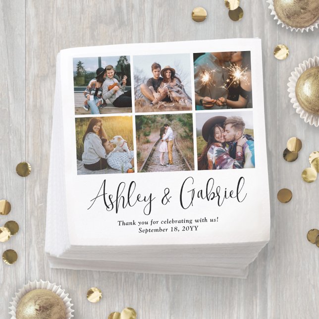 Serviette En Papier Script tendance moderne et 6 Mariage de collection (Créateur téléchargé)