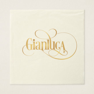 Serviette En Papier Script Tourbillonnant personnalisé Gianluca