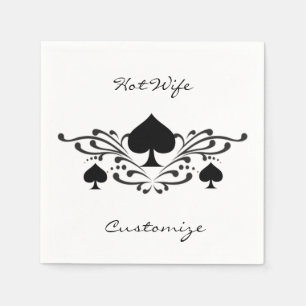 Serviette En Papier Scroll Black Spades de style tatouage Thunder_Cove