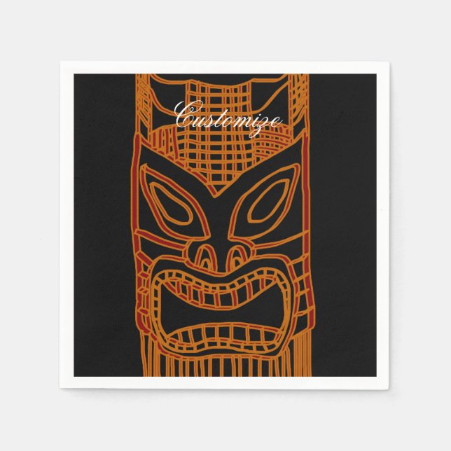Serviette En Papier Sculpture Gold Tiki Thunder_Cove (Devant)