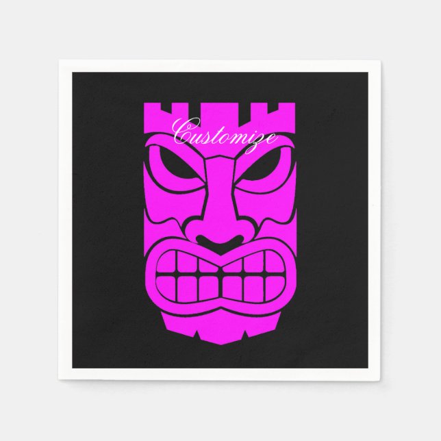 Serviette En Papier Sculpture Tiki rose Thunder_Cove (Devant)