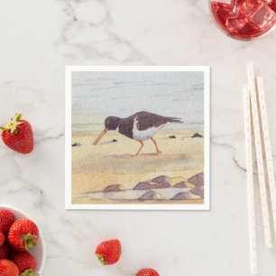 Serviette En Papier Sea Bird Oystercatcher Beach Wildlife Paper Napkin