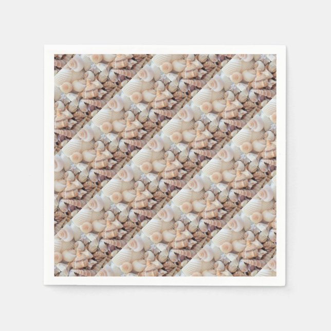 Serviette En Papier Sea Shells, Summer Beach Exotic Troptic Romantic (Devant)