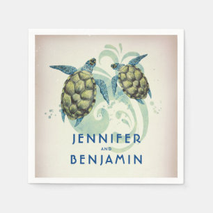 Serviette En Papier Sea Turtles Beach Mariage tropical