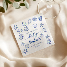 Serviette En Papier Sea You Soon dessinés à la main, sous la mer baby
