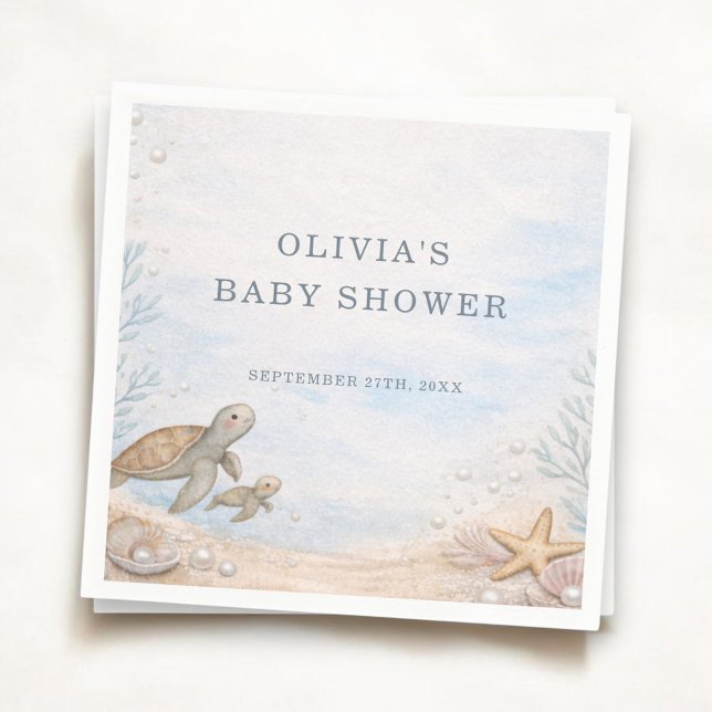 Serviette En Papier Sea You Soon Ocean Baby Shower Party (Créateur téléchargé)