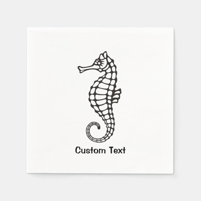 Serviette En Papier Seahorse Black (Devant)