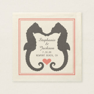 Serviette En Papier Seahorse Heart