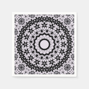 Serviette En Papier Seamless black lace lacy retro ornamental romantic