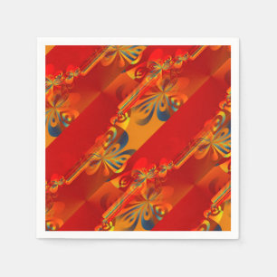 Serviette En Papier Seamless Graphic Design - rouge orange I