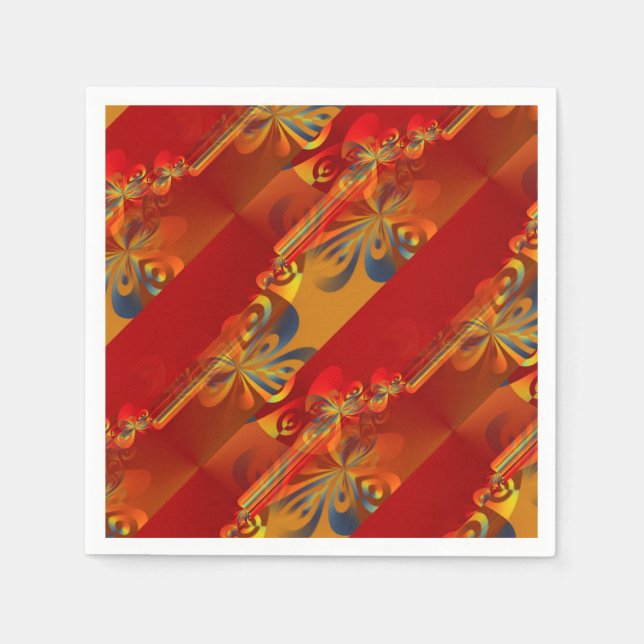 Serviette En Papier Seamless Graphic Design - rouge orange I (Devant)