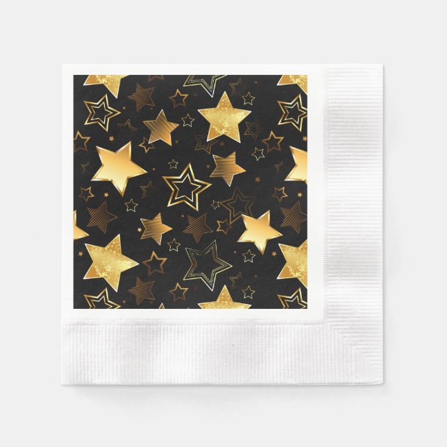 Serviette En Papier Seamless pattern with Golden Stars (Devant)
