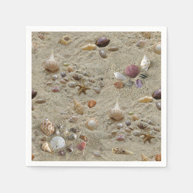 Serviette En Papier Seashell à Beach Sand (Devant)