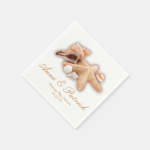 Serviette En Papier Seashells Beach Destination Mariage Personnalisé