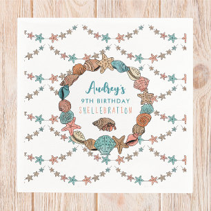 Serviette En Papier Seashells Filles Anniversaire Beach Party