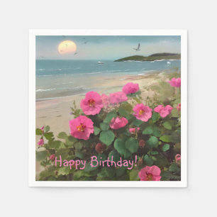 Serviette En Papier Seashore Wild Rose Anniversaire