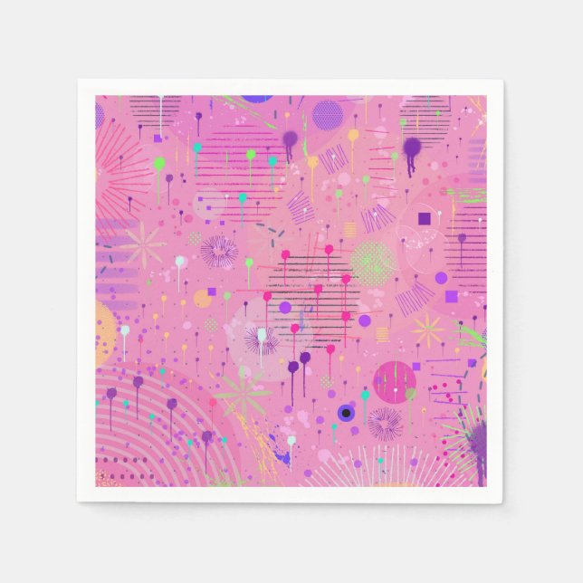 Serviette En Papier Seasonal Fruit Salad: Abstract Painting (Devant)