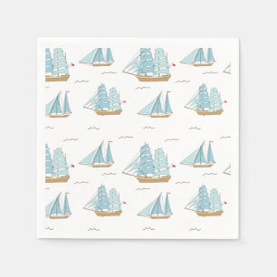 Serviette En Papier Seatime été Cute yachts avec voile