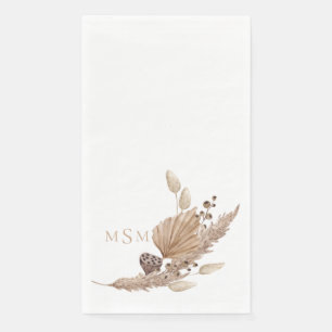 Serviette En Papier Séchage neutre Foliage Monogramme Papier Serviette